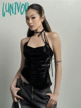 Lunivop Summer Streetwear Solid Slim Fashion Tank Tops Women Halter Fairy Sexy Backless Cropped Top
