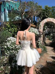 Lunivop Summer Woman Sweet Y2K Mini Dress Hot Girls New Sexy Backless Beach Holiday Party One Piece