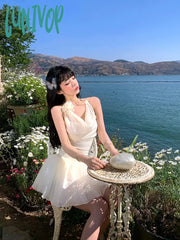 Lunivop Summer Woman Sweet Y2K Mini Dress Hot Girls New Sexy Backless Beach Holiday Party One Piece