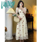 Lunivop Summer Women Fashion New Elegant Floral Dress Vintage Casual Chic A-Line Party Birthday
