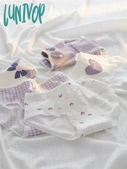 Lunivop Sweet And Lovely Purple Waist Pack Hip Cotton Crotch Women’s Underwear Girls Briefs