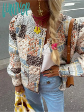 Lunivop Sweet Floral Print Women’s Cotton Jacket Chic O-Neck Long Sleeve Single Breasted Warm