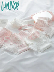 Lunivop Sweet Pink Lolita Cute Cotton Inner Crotch Breathable Mid-Waist Girly Briefs Female