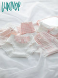 Lunivop Sweet Pink Lolita Cute Cotton Inner Crotch Breathable Mid-Waist Girly Briefs Female