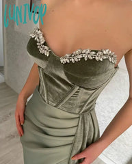 Lunivop Sweetheart Beads Prom Dresses Arabic Evening Dress With Train 2024 Women Long Split Party