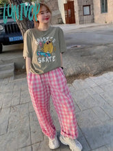 Lunivop The Repurchase Rate Is High South Korea Praises Street Powder And White Plaid Straight