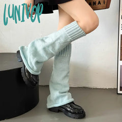 Lunivop Thickened Knitted Leg Warmers Japanese Jk Winter Boot Cuffs Long Warmer Lolita Socks