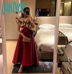 Lunivop Tiered Off Shoulder Prom Dresses Cocktail Evening 2024 A Line Patchwork Girls Dancing Party