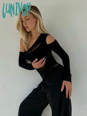 Lunivop Transparent Mesh Bodysuit For Women One Piece Backless Party Sheer Tops Bodysuits Rompers