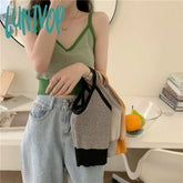 Lunivop V-Neck Knitted Sleeveless Top Thin Vest Knit Sweater Women Sexy Slim Camisole Female