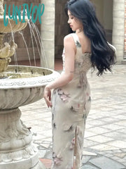 Lunivop Vintage Bandage Midi Dresses Women Summer New Elegant Sleeveless Formal Occasion Female