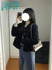 Lunivop Vintage Elegant All Match Sweet Coats Japanese Women Streetwear Fashion Pocket Jackets Y2K