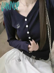 Lunivop Vintage Embroidery Crop T Shirts Women Korean Fashion Y2K Sexy Top Female American Retro