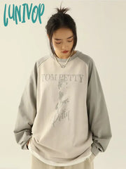 Lunivop Vintage Grunge Oversized T Shirts Women American Retro Streetwear Cotton Graphic Tops