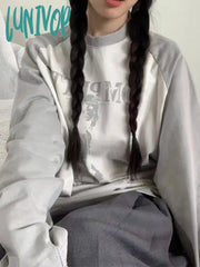 Lunivop Vintage Grunge Oversized T Shirts Women American Retro Streetwear Cotton Graphic Tops