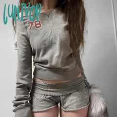 Lunivop Vintage Print Sweatshirts Slash Neck Full Sleeve Backless Pullovers Women Autumn Winter