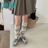 Lunivop Vintage Striped Wool Leg Socks Harajuku Hot Girl Beggar Warmers Y2K Punk Knitted Cover