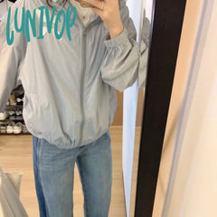Lunivop Vintage Windbreakers Jacket Women Korean Fashion Summer Preppy Style Jackets Harajuku