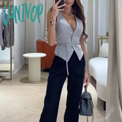 Lunivop Vintage Y2K Blue Denim Vest Women Streetwear 2024 Summer Korean Fashion Jean Sleeveless