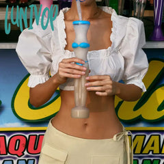 Lunivop White Fungus Blouses Women 2024 New Sexy Fashion Square Collar Puff Sleeve Cropped Tops