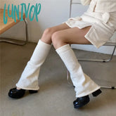 Lunivop White Leg Warmers Socks Japanese Jk Winter Boot Cuffs Long Warmer Lolita Harajuku Knit Sock
