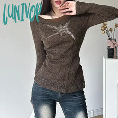 Lunivop Winter New Brown Vintage All-Match Casual Tight Warm High Street Sweet Gentle Women’s