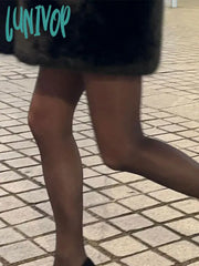 Lunivop Winter Plush Faux Fur Jacket For Women Versatile Turn Down Collar Long Sleeve Coats Female