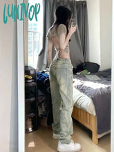 Lunivop Woman Aesthetics Jeans Cute Core Denim Cyber Pants New Trend Old Money Bf Style All-Match