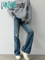 Lunivop Woman Aesthetics Jeans Denim American Style 90S Gyaru Pants Unisex High Street Tide