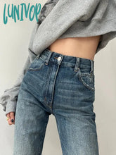 Lunivop Woman Aesthetics Jeans Denim American Style 90S Gyaru Pants Unisex High Street Tide