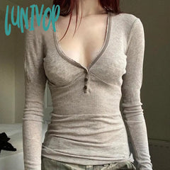 Lunivop Woman All-Match T-Shirts Kawaii Tees Korean Sexy Casual Crop Fashion Romantic Hot Cute Core