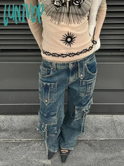 Lunivop Woman All-Match Y2K High Street Kpop Aesthetics New Trend Streetwear Multiple Pockets