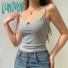 Lunivop Woman Ballet Core Camisole Fairy Tank Aesthetics Top French Elegance Halter Japanese