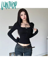 Lunivop Woman Classical Tees Fashion Tops Crop Top Korean T-Shirts Chic Crochet Sweet Sexy Gyaru