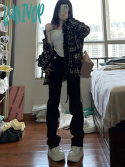 Lunivop Woman Cotton Linen Casual Tight Bodycon Stretch High Waist Straight Leg Solid Color