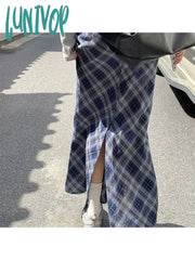 Lunivop Woman Cute Core Skirt New Trend Pleated Aesthetics French Elegance Maxi American Style