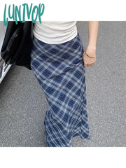 Lunivop Woman Cute Core Skirt New Trend Pleated Aesthetics French Elegance Maxi American Style
