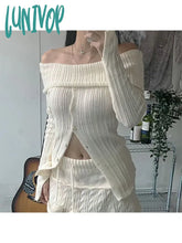 Lunivop Woman Fairy Core Sweater New Trend Pullover Aesthetics Jumper French Elegance Cashmere