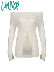 Lunivop Woman Fairy Core Sweater New Trend Pullover Aesthetics Jumper French Elegance Cashmere