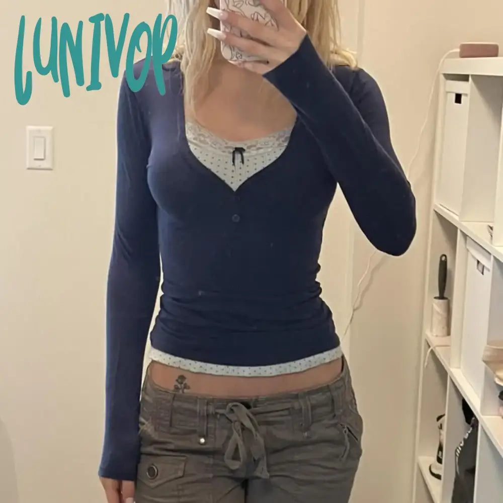 Lunivop Woman Fairy Core T-Shirts Cute Tees New Trend Crop Aesthetics Tops Japanese Fashion Kpop