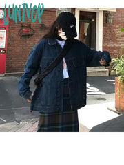 Lunivop Woman Jacket Autumn Cowboy Outwear Aesthetics Kpop American Style Hip-Hop High Street