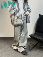 Lunivop Woman Jeans Denim Pants Office Lady Unisex Kpop New Trend Tide Chic Korean Elegant Striped