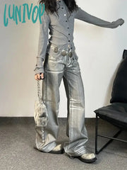 Lunivop Woman Jeans Denim Pants Office Lady Unisex Kpop New Trend Tide Chic Korean Elegant Striped