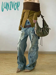 Lunivop Woman Maillard Jeans Cute Core Denim New Trend Pants Formal Occasion Japanese Fashion