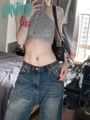Lunivop Woman New Trend Aesthetics Jeans American Style Japanese Fashion Denim Pants Grunge