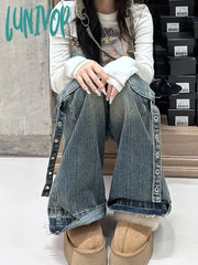 Lunivop Woman Old Money Jeans Dark Academia Denim New Trend Pants Coquette Aesthetics American