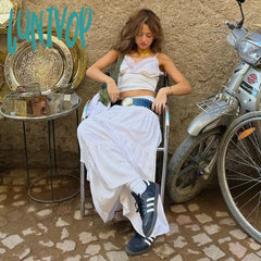 Lunivop Woman Skirt Chic Maxi Preppy Style Pleated Korean A-Line Elegant Romantic Sweet All-Match