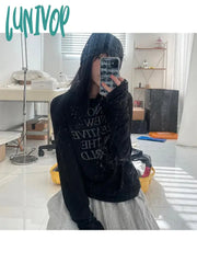 Lunivop Woman Tide T-Shirts All-Match Crop Kawaii Top Streetwear Crochet Preppy Style Japanese