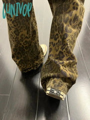 Lunivop Woman Trousers Maillard Aesthetics American Style High Street Tide Streetwear New Design