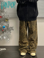 Lunivop Woman Trousers Maillard Aesthetics American Style High Street Tide Streetwear New Design